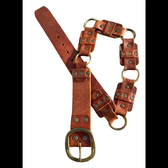 Accessories - Bohemian style Pecan Brown Statement Belt 31”to 34”